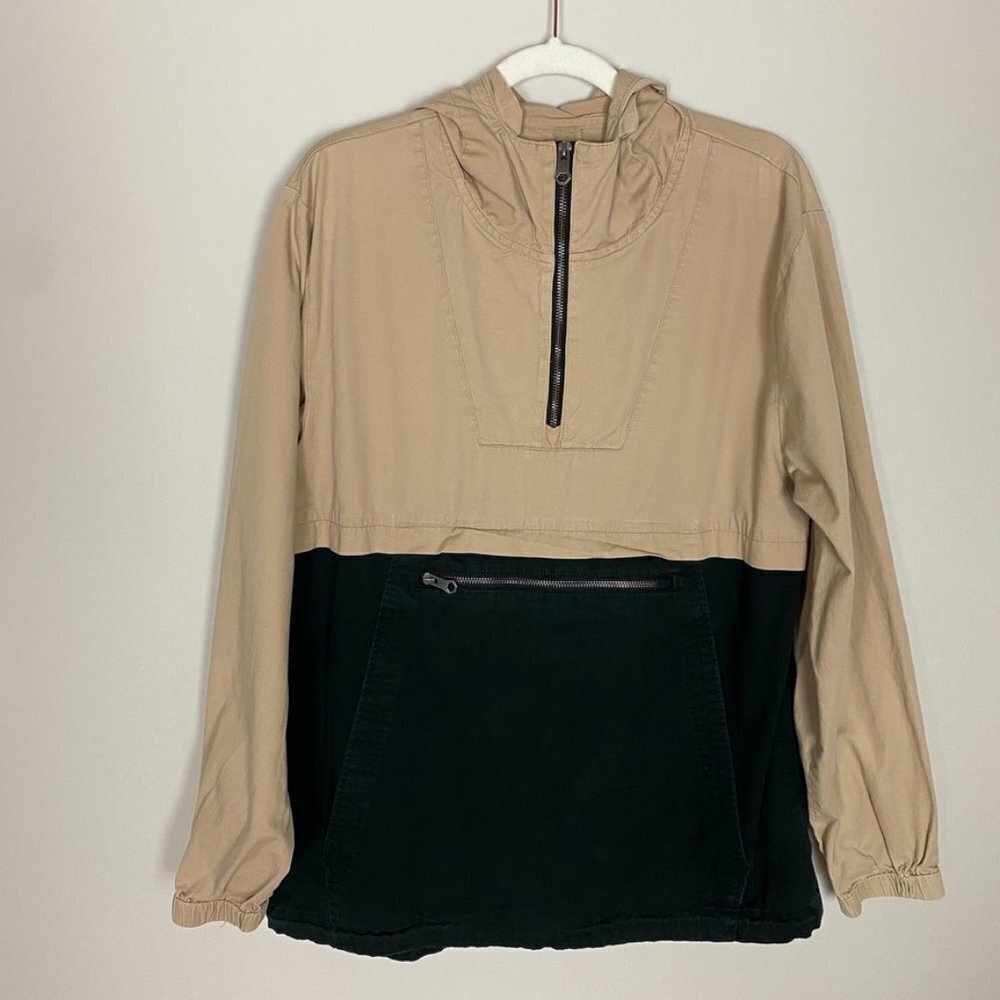 Dravus Colorblock Lightweight Pullover Jacket Coat Mens‎ Large L Tan Black